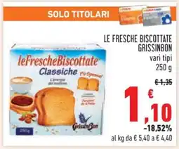 Conad LE FRESCHE BISCOTTATE GRISSINBON offerta