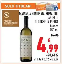 Conad Malvasia Puntinata Roma DOC Castello di Torre in Pietra offerta