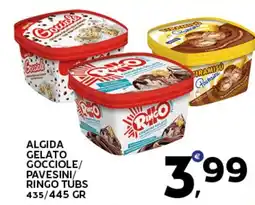 Extra Supermercati Algida gelato gocciole/ pavesini/ ringo tubs offerta