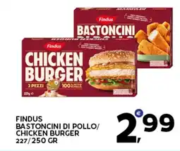 Extra Supermercati Findus bastoncini di pollo/ chicken burger offerta