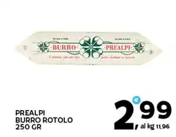 Extra Supermercati Prealpi burro rotolo offerta
