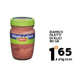 Extra Supermercati D'amico filetti di alici offerta
