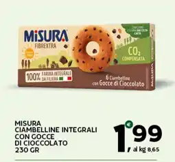 Extra Supermercati Misura ciambelline integrali con gocce di cioccolato offerta