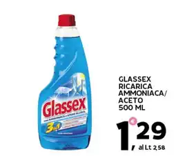 Extra Supermercati Glassex ricarica ammoniaca/ aceto offerta