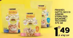 Extra Supermercati Purina friskies gatto secco junior/ sterilized salmone / tacchino offerta