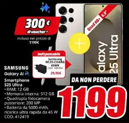 MediaWorld SAMSUNG Smartphone S25 Ultra offerta