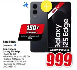 MediaWorld SAMSUNG Smartphone Galaxy S25 Edge offerta