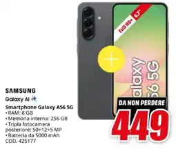 MediaWorld SAMSUNG Smartphone Galaxy A56 5G offerta