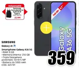 MediaWorld SAMSUNG Smartphone Galaxy A36 5G offerta