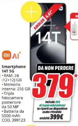 MediaWorld Xiaomi Smartphone 14T 5G offerta