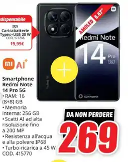 MediaWorld Smartphone Redmi Note 14 Pro 5G offerta