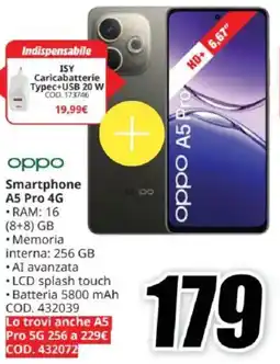 MediaWorld oppo Smartphone A5 Pro 4G offerta