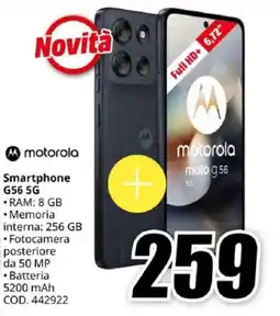 MediaWorld motorola Smartphone G56 5G offerta