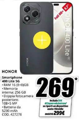 MediaWorld HONOR Smartphone 400 Lite 5G offerta