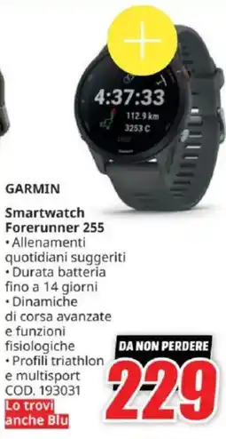 MediaWorld GARMIN Smartwatch Forerunner 255 offerta
