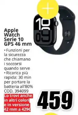 MediaWorld Apple Watch Serie 10 GPS 46 mm offerta