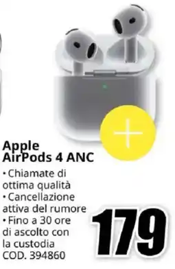 MediaWorld Apple AirPods 4 ANC offerta