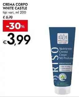 Bennet White castle crema corpo tipi vari offerta