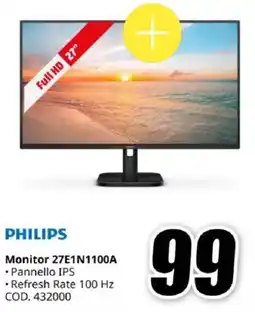 MediaWorld PHILIPS Monitor 27E1N1100A offerta