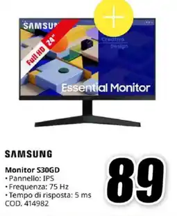 MediaWorld SAMSUNG Monitor S30GD offerta