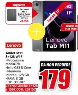 MediaWorld Lenovo Tablet M11 8+128 Wi-Fi offerta