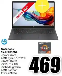 MediaWorld hp Notebook 15-FC0057NL offerta