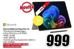 MediaWorld Microsoft Convertibile Surface Pro 12 offerta