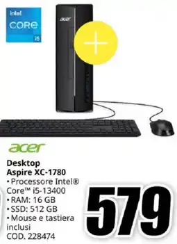 MediaWorld acer Desktop Aspire XC-1780 offerta