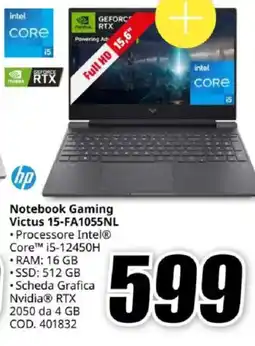 MediaWorld hp Notebook Gaming Victus 15-FA1055NL offerta