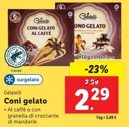 Lidl Gelatelli Coni gelato offerta