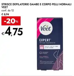 Bennet Veet strisce depilatorie gambe e corpo pelli normali offerta