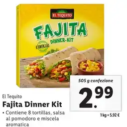 Lidl El Tequito Fajita Dinner Kit offerta