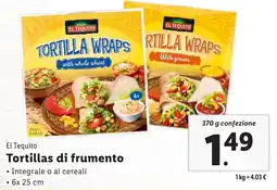 Lidl El Tequito Tortillas di frumento offerta