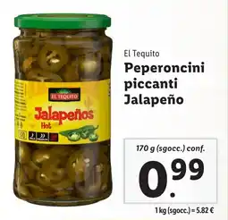 Lidl El Tequito Peperoncini piccanti Jalapeño offerta