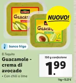 Lidl El Tequito Guacamole - crema di avocado offerta