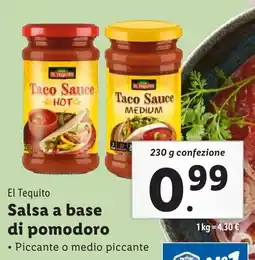 Lidl El Tequito Salsa a base di pomodoro offerta
