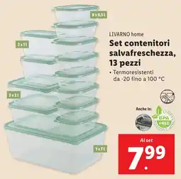 Lidl LIVARNO home Set contenitori salvafreschezza, 13 pezzi offerta