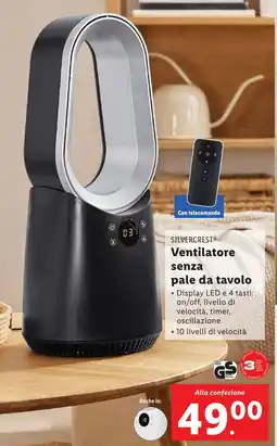 Lidl SILVERCREST Ventilatore senza pale da tavolo offerta