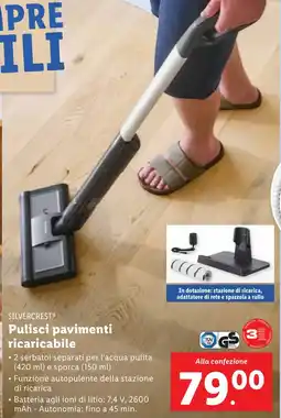 Lidl SILVERCREST Pulisci pavimenti ricaricabile offerta