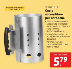 Lidl GRILLMEISTER Cesto accenditore per barbecue offerta