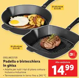 Lidl GRILLMEISTER Padella o bistecchiera in ghisa offerta
