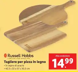 Lidl Russell Hobbs Tagliere per pizza in legno offerta