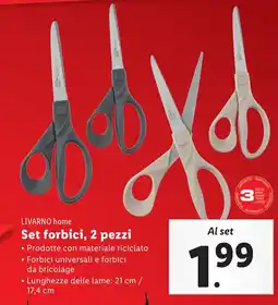 Lidl LIVARNO home Set forbici, 2 pezzi offerta