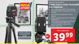 Lidl PARKSIDE PERFORMANCE Livella laser a croce ricaricabile con treppiede offerta