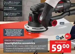 Lidl PARKSIDE PERFORMANCE Smerigliatrice eccentrica offerta