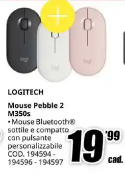 MediaWorld LOGITECH Mouse Pebble 2 M350s offerta