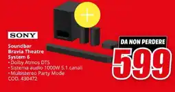 MediaWorld SONY Soundbar Bravia Theatre System 6 offerta