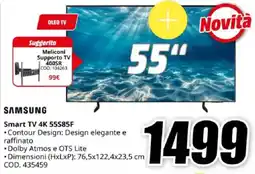 MediaWorld SAMSUNG Smart TV 4K 55S85F offerta