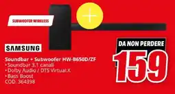 MediaWorld SAMSUNG Soundbar + Subwoofer HW-B650D/ZF offerta