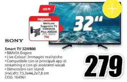 MediaWorld SONY Smart TV 32W800 offerta
